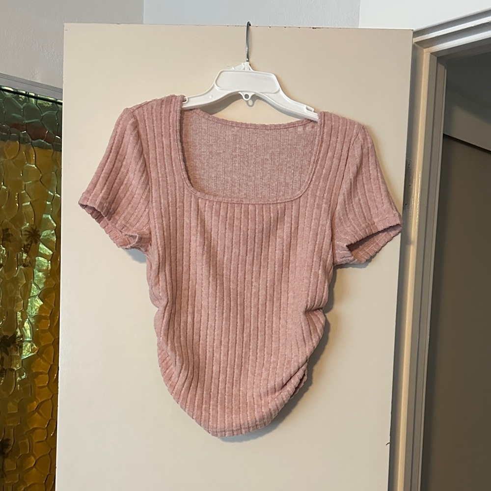 SHEIN Dusty Pink Ribbed Bodysuit